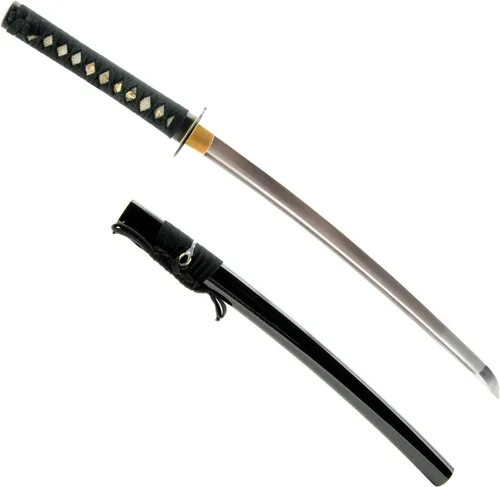 Vista 10 de Espada Wakizashi japonesa hecha a mano, práctica, forjada a mano, acero al carbono 1045/1060/1080, templado al calor, espiga completa, afilada