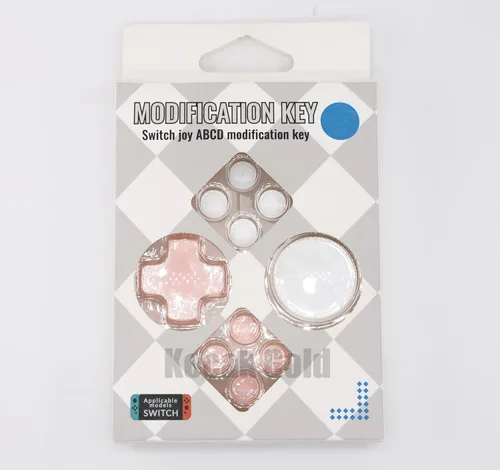 Vista 3 de ABXY - Adhesivo para botones de teclas para Nintendo Switch Joycon Controller Thumb Stick Grip Cap Funda protectora (rosa + blanco)