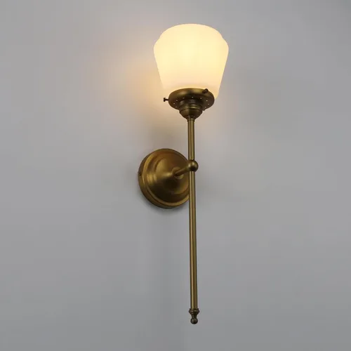 Vista 8 de Pathson Modern Wall Sconce Light with Milk White Glass, Hardwired Bathroom Wall Vanity Lamp, Mid-Century Rustic Decor for Living Room Bedroom