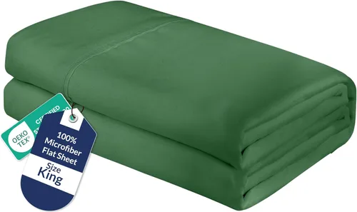 Vista 39 de Royale Linens Sábana Plana Individual – Sábanas Planas de Microfibra Cepillada Ultra Suave 1800 Solamente – Sin Arrugas y Resistentes a las Manchas