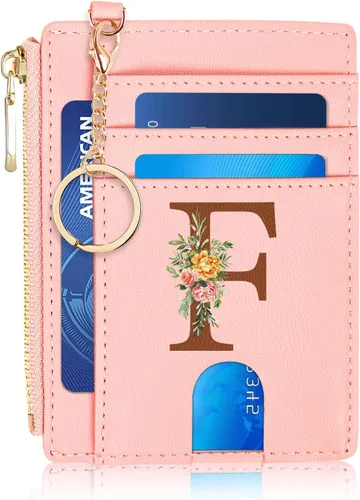 Vista 27 de Tarjetero para mujer minimalista y delgado con bolsillo frontal, bloqueo RFID, cartera compacta con ventana para identificación y bolsillo