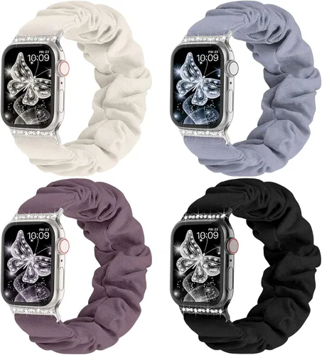 Vista 10 de Recoppa - Correa elástica compatible con Apple Watch de 1.49, 1.61, 1.65, 1.57, 1.73 y 1.77 pulgadas, con bonito estampado, banda elástica