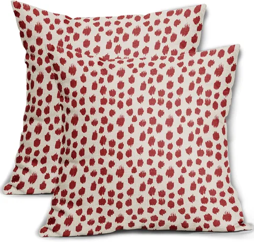 Vista 27 de Sweetshow Juego de 2 fundas de almohada de 16 x 16 pulgadas, diseño bohemio, con diseño de lunares, moderno y moderno, para exteriores, decorativas