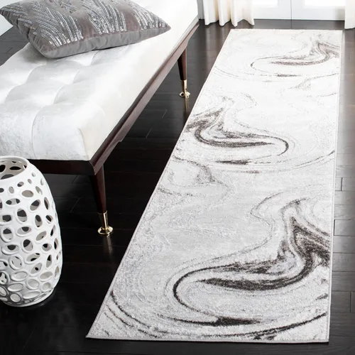 Vista 21 de SAFAVIEH Orchard Collection - Alfombra decorativa de 4 pies 5 pulgadas x 6 pies 5 pulgadas, gris y azul, diseño abstracto moderno, no desprende