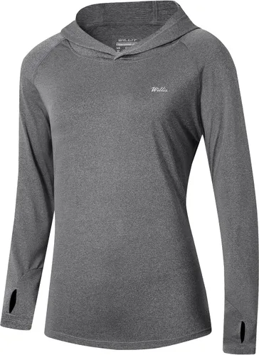 Vista 28 de Willit - Sudadera con capucha y protección solar FPU 50+ para mujer, camiseta de manga larga con FPS, ligera, para exteriores, senderismo, pesca