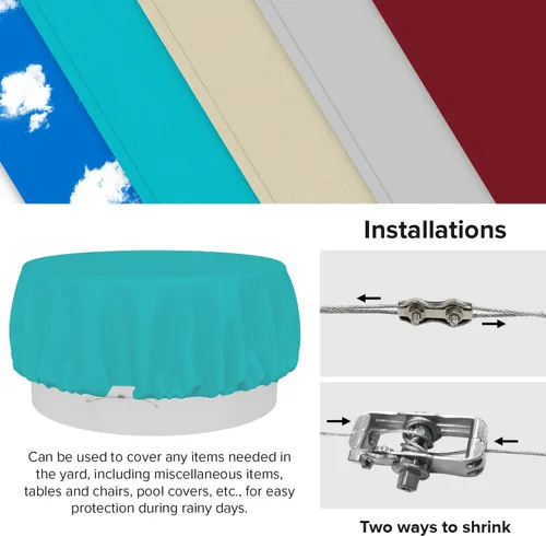 Vista 38 de Fundas para muebles de patio, impermeables, resistentes a los rayos UV, resistentes a los rayos UV, para exteriores, mesa redonda y rectangular