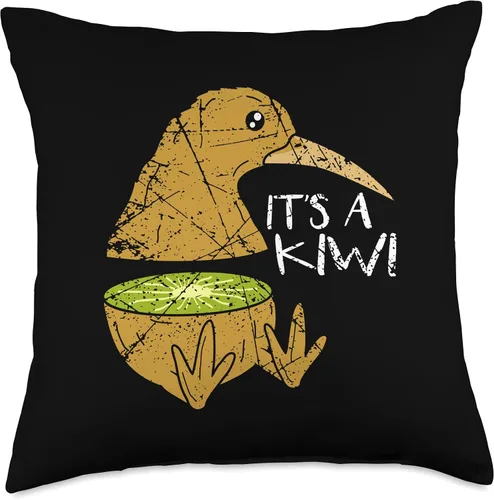 Vista 4 de Kiwi Bird Fruit Funny Throw Pillow