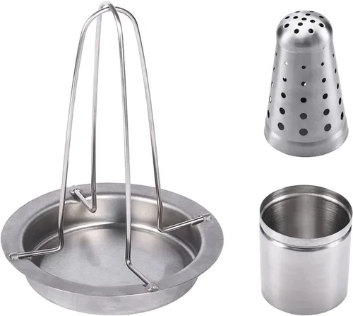 Vista 5 de AMOZO Soporte para pollo para latas de cerveza para parrilla y ahumador, soporte para pollo de acero inoxidable 304 de alta calidad, tostadores