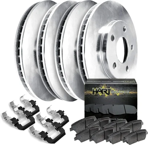 Vista 18 de Hart Brakes Kit de frenos y rotores traseros delanteros Pastillas de freno delanteras y traseras Rotores y pastillas de freno Pastillas