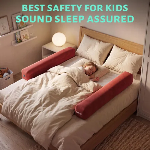 Vista 7 de Riel de cama inflable, parachoques portátiles de cama de viaje para niños pequeños, paquete de 2