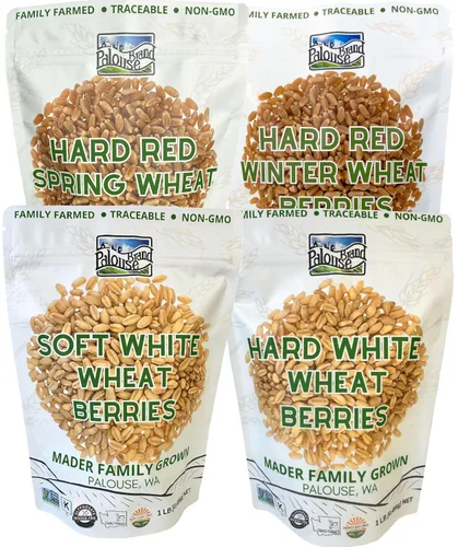 Vista 16 de Palouse Brand Granos de Trigo Blanco Suave Certificados Sin Residuos de Glifosato 1 LB Cultivado por Familias en el Estado de Washington 100%