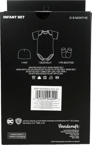 Vista 3 de DC Comics Superman - Juego de 3 piezas de Batman en caja de regalo para bebé