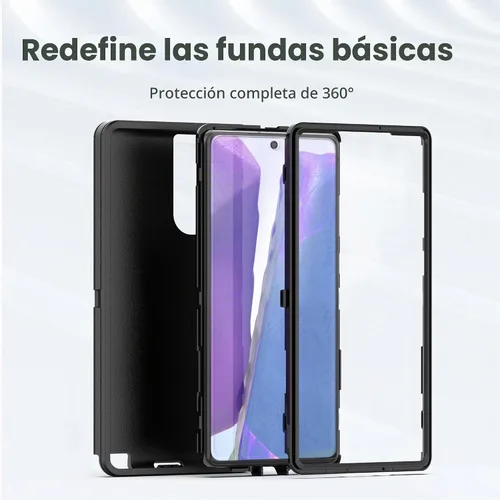 Vista 6 de Funda para Samsung Galaxy Note 20, resistente protección contra caídas, cuerpo completo, a prueba de golpes y polvo [3 en 1], grado militar
