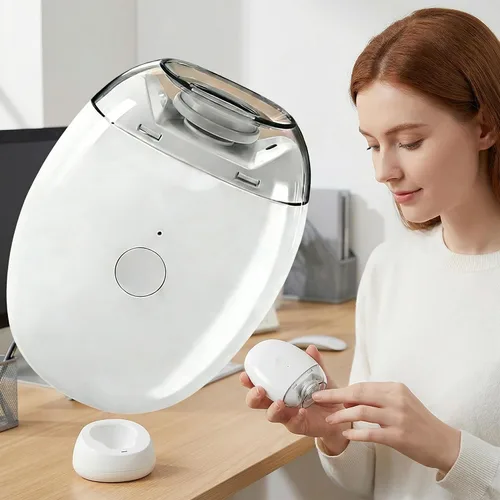 Vista 3 de Molinillo automático de uñas 3 en 1 y cortaúñas, con luz LED y 3 velocidades para recortar silenciosamente 360°, cuidado de uñas suave e indoloro