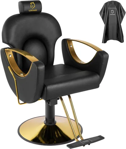 Vista 12 de Silla de peluquero reclinable silla de peluquería hidráulica sillas de peluquería giratoria de 360 grados silla de peinado silla de corte de salón