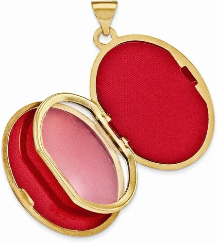 Vista 2 de Jewels By Lux Medallón ovalado de oro amarillo de 14 k