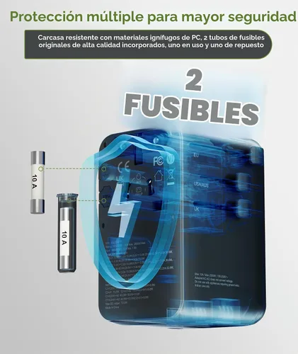 Vista 7 de Adaptador de viaje universal GaN de 70 W con cable USB-C retráctil, cargador de pared rápido para MacBook Pro/Air, portátiles, enchufe internacional