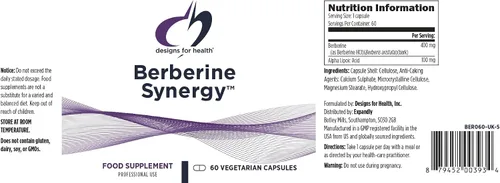 Vista 4 de Designs for Health Berberine Synergy - Berberina HCL 400 mg + ácido alfa lipoico (ALA) para metabolismo, salud cardíaca + apoyo hepático