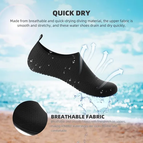 Vista 4 de Zapatos acuáticos para mujeres y hombres, secado rápido, para natación, playa, yoga, ejercicio, alberca, campamento, artículos deportivos