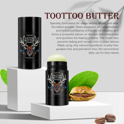 Vista 8 de Tattoo Aftercare Butter Balm, Tatuaje Bálsamo de Color Mejora, Tatuaje Bálsamo Iluminador y Mejoramiento, Tatuaje Cuidado Curativo Bálsamo, Tatuaje