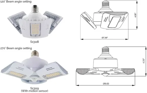 Vista 5 de Satco S13119 60W/LED/UTL/MB/4000K/MOTION, blanco