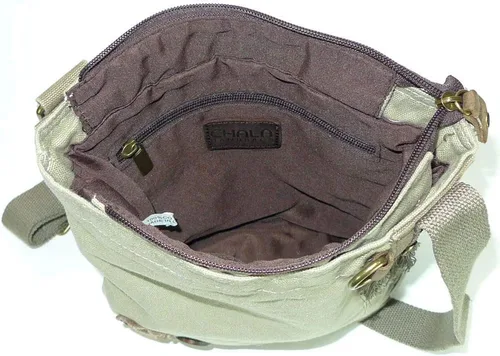 Vista 2 de Chala Patch Cross-Body - Bolso bandolera de lona de mezclilla azul