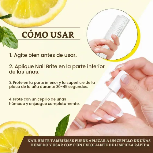 Vista 5 de Gena Nail Brite - Exfoliante blanqueador con cepillo, limpia condiciones e ilumina las uñas, 4 onzas