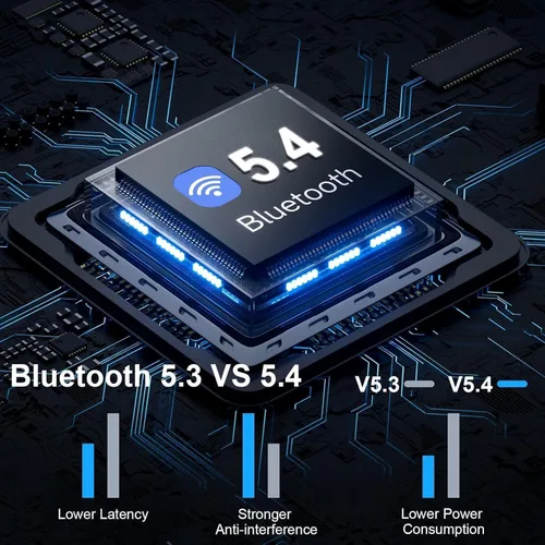 Vista 3 de Auriculares inalámbricos Bluetooth con cancelación de ruido, auriculares Bluetooth 5.4 con controladores dinámicos estéreo, 40H de tiempo