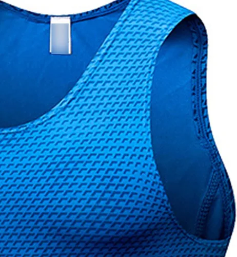 Vista 4 de Maiyifu-GJ Camiseta deportiva de secado rápido para hombre, sin mangas, de compresión, ajustada, para gimnasio, fitness, entrenamiento, secado