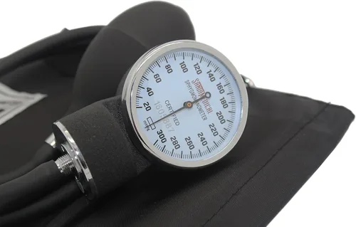 Vista 6 de Santamedical Esfigmomanómetro aneroide de lujo para adultos, monitor de presión arterial profesional con brazalete negro para adultos y funda
