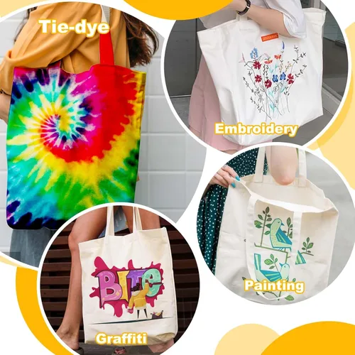 Vista 8 de Vodolo Bolsas blancas para teñido anudado (4 unidades), kits de teñido anudado para adultos, niños, mujeres, grupos grandes, bolsas de algodón