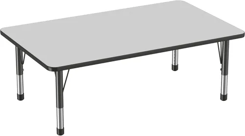 Vista 23 de FDP - Mesa rectangular para actividades escolares y aulas (24 x 36 pulgadas), patas gruesas para niños pequeños, altura ajustable de 15 a 24
