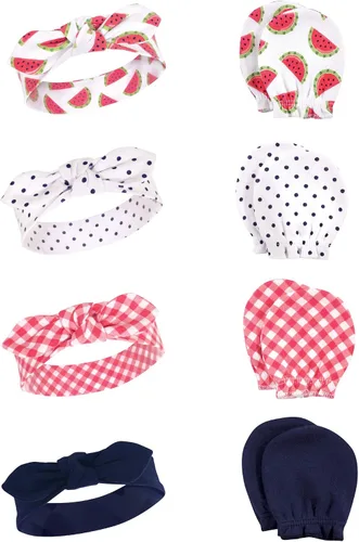 Vista 12 de Hudson Baby Conjunto de diadema de algodón y manoplas para rascar para bebé