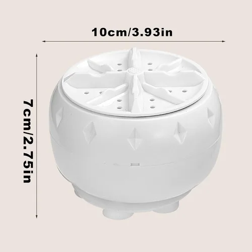 Vista 7 de Lavadora portátil – 3.9x2.8 in silencioso turbina eléctrica Mini lavadora adaptador Dispositivo de limpieza ultrasónica alimentado por USB