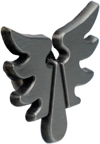 Vista 3 de Starforged Broche de ángel de sangre con insignia de capítulo de gran ángel Sanguinius Warhammer40K, Acero aleado, Sin gemas.