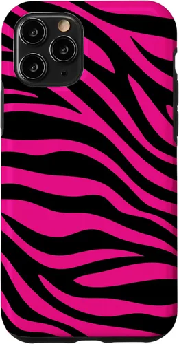 Vista 29 de Zebra Animal Print Pattern Black and Pink Cute Phone Case for iPhone 17