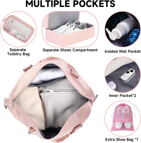 Vista 5 de Bellgyfied Bolsa de gimnasio para mujer, A-Rosa, Moda