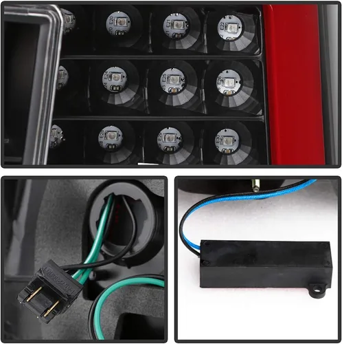 Vista 3 de ACANII - Para Subaru Impreza 2008-2011 12-14 WRX Sedán, juego de luces traseras LED negras de tubo, luces de freno, set de izquierda+derecha, Onyx