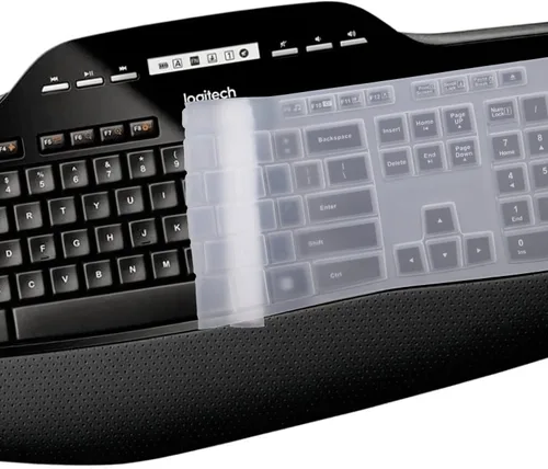 Vista 5 de Funda de teclado para Logitech MK710-RB MK710 MK735 MK700 Wireless Ultra Thin Silicone Keyboard Protector Skin Logitech MK710 Accesorios
