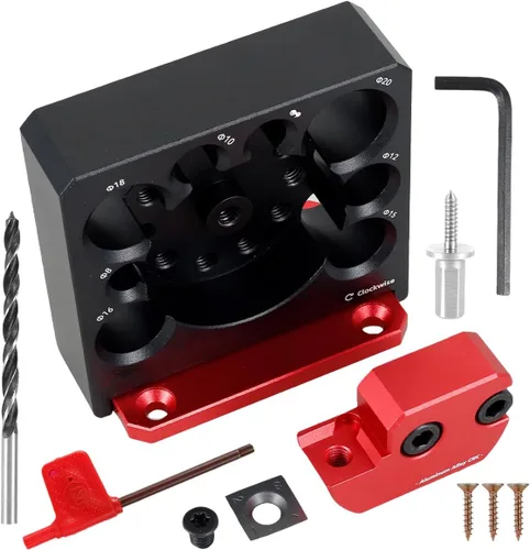 Vista 9 de Kit de plantillas para hacer clavijas, 8 piezas, métrica ajustable de 0.39 a 0.78 pulgadas, aleación de aluminio, taladro eléctrico de fresado