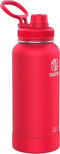 Vista 8 de Takeya Actives Botella de Agua con Tapa de Boquilla, Botella con Doble Aislamiento de Acero Inoxidable, Apta para Lavavajillas y Sin BPA, Botella
