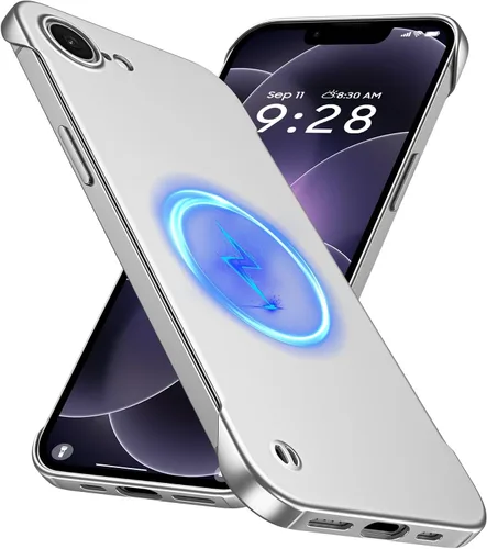 Vista 38 de GRECAZO Magnetic Frosted Frameless Case for iPhone 17 Pro Max, Silvery Tono plata