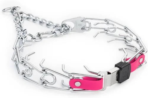 Vista 42 de Collar de perro de acero cromado Herm Sprenger para perros pequeños con hebilla de liberación rápida ClicLock y inserto de Biothane Collar de punta