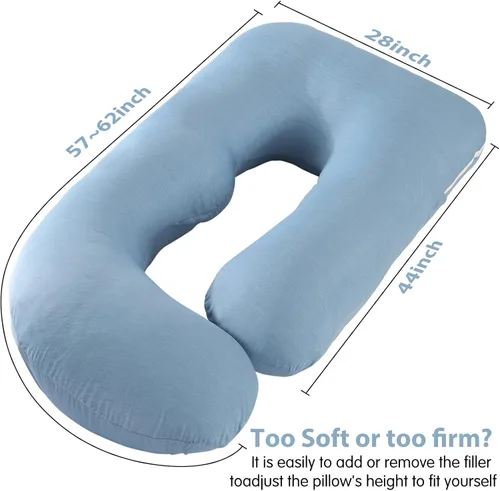 Vista 6 de Elover - Almohada de embarazo en forma de U, soporte de maternidad de cuerpo completo Removable Cover,Sleeping Support for Back,Legs, Belly &