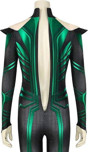 Vista 5 de Disfraz de diosa súper villano para mujer disfraz de Halloween y cosplay Verde