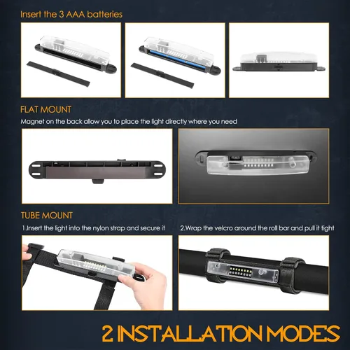 Vista 7 de Nirider Luz Interior UTV Universal Montaje en Barra Antivuelco Luces LED Luces de Jaula Antivuelco Utilitaria Luz Interior de Cúpula de Cortesía