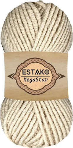 Vista 62 de Estako Megastar, 3.52 Oz (100g) de hilo de acrílico 75% y lana 25%, suave, peso grueso voluminoso #5 para crochet y tejer 120 yardas (110m)