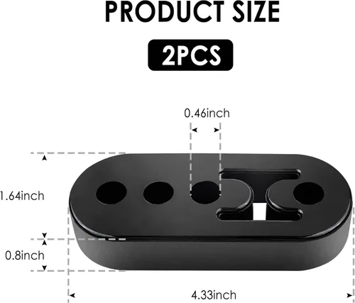 Vista 2 de 12mm Agujero 4.25" EPDM Soporte de Escape Ajustable de 4 Agujeros con Amortiguador de Silenciador para Tubo de Escape, Soportes Universales