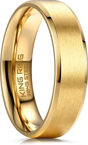 Vista 7 de King Ring 4/6/8mm Basic Rings – Super Polished Matt Finish Mens Rings Wedding Bands for Men & Women – Designed in USA
