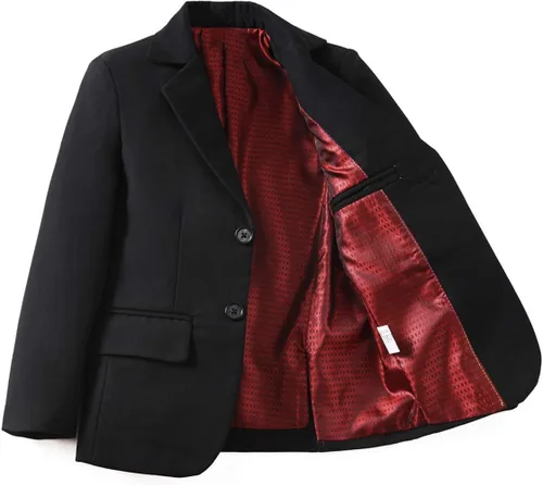 Vista 5 de Visaccy - Traje de vestir para niños, corte ajustado, traje para pajecito de boda